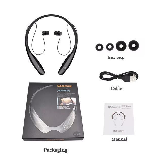 Neck Style Wireless Sports Stereo Bluetooth Headphones