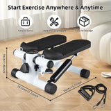 Mini Stepper For Exercise At Home With Resistance Bands LCD Display Capacity 100kg Stair Stepper - Ebz Beauty and Phyzique