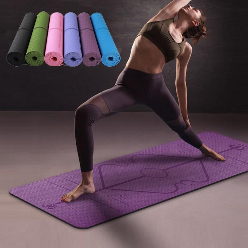 Non Slip Yoga Mat with Position Lines - Ebz Beauty and Phyzique