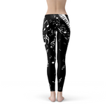 Womens Piano Notes Black Leggings - Ebz Beauty and Phyzique