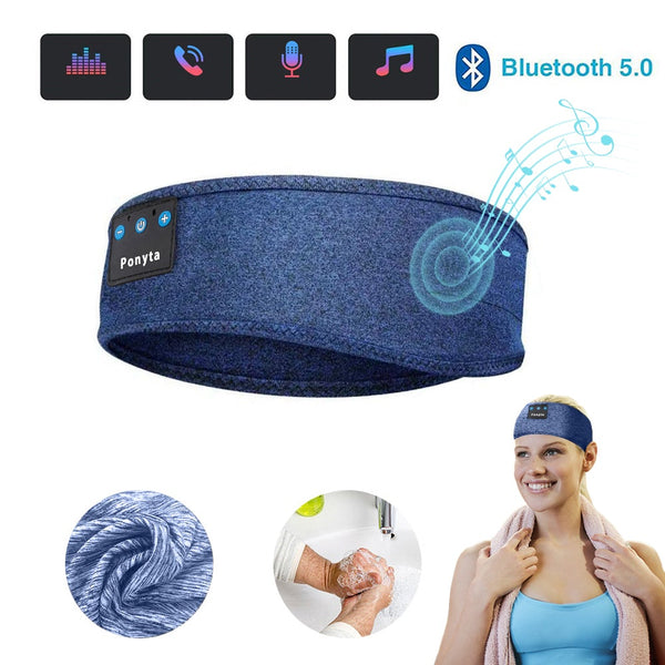 Wireless Bluetooth Sleeping Headphones Sports Headband Eye Mask - Ebz Beauty and Phyzique