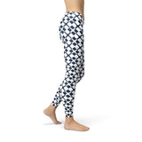 Womens Geometric Blue Tile Leggings - Ebz Beauty and Phyzique