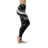 Womens Piano Notes Black Leggings - Ebz Beauty and Phyzique