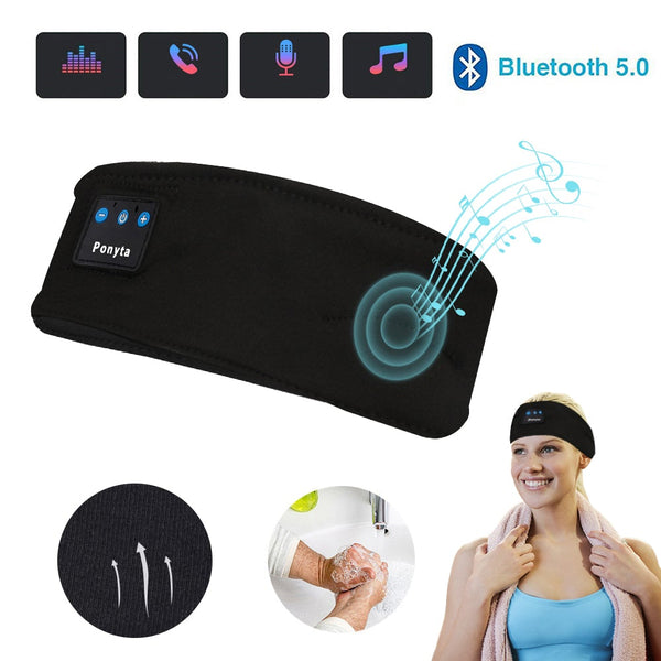 Wireless Bluetooth Sleeping Headphones Sports Headband Eye Mask - Ebz Beauty and Phyzique